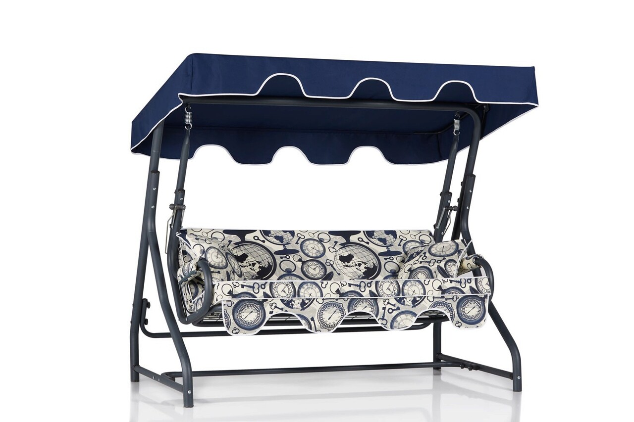 Balansoar de gradina 3 locuri, Hanah Home, Olea 6, Multicolor - imagine 5